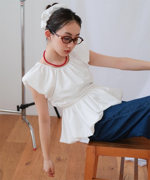 miette(ミエット)の「シュシュセットバルーンブラウス(シャツ/ブラウス・レディース・ライトブルー/ブラック/ライトイエロー/ホワイト/ドット・L/M)」の21枚目の写真