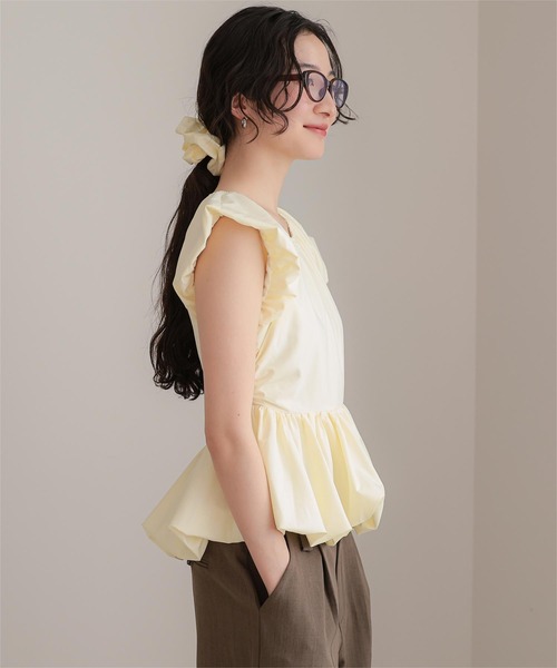 miette(ミエット)の「シュシュセットバルーンブラウス(シャツ/ブラウス・レディース・ライトブルー/ブラック/ライトイエロー/ホワイト/ドット・L/M)」の7枚目の写真