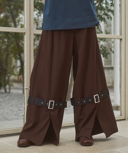 CASPER JOHN(キャスパージョン)の「Slit baggy belt slacks/スリットバギーベルトスラックス(スラックス・メンズ・ブラック/ブラウン・LARGE/MEDIUM/SMALL/X-SMALL)」の9枚目の写真