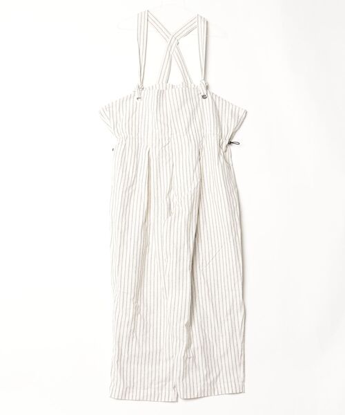 my beautiful landlet(マイビューティフルランドレット)の「【my beautiful landlet】STRIPED CURL YARN OVERALLS(サロペット/オーバーオール・メンズ・ホワイト/ネイビー/ブラック・0/1)」の1枚目の写真
