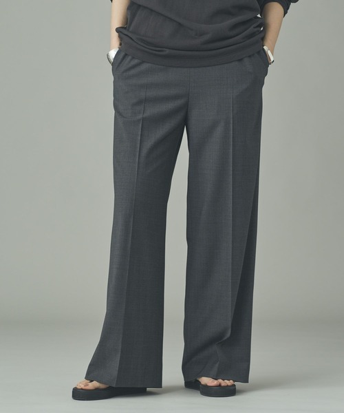 Curensology(カレンソロジー)の「Curensology(カレンソロジー)/ウールブレンドセンタープレスパンツ(その他パンツ・レディース・ライトグレー/チャコールグレー/ブラック・FREE)」の3枚目の写真