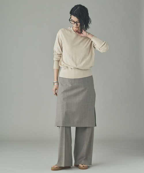 Curensology(カレンソロジー)の「Curensology(カレンソロジー)/ウールブレンドセンタープレスパンツ(その他パンツ・レディース・ライトグレー/チャコールグレー/ブラック・FREE)」の12枚目の写真