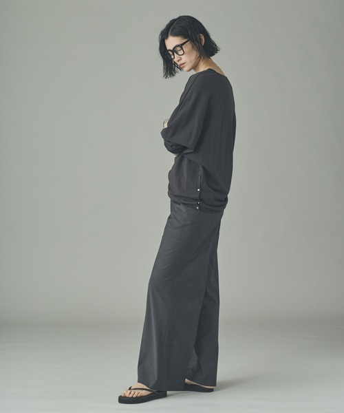 Curensology(カレンソロジー)の「Curensology(カレンソロジー)/ウールブレンドセンタープレスパンツ(その他パンツ・レディース・ライトグレー/チャコールグレー/ブラック・FREE)」の4枚目の写真