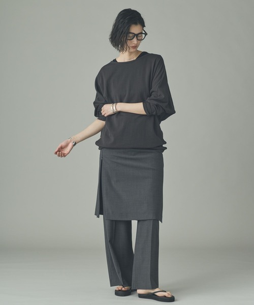 Curensology(カレンソロジー)の「Curensology(カレンソロジー)/ウールブレンドセンタープレスパンツ(その他パンツ・レディース・ライトグレー/チャコールグレー/ブラック・FREE)」の6枚目の写真