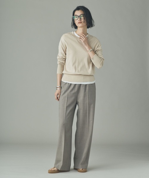 Curensology(カレンソロジー)の「Curensology(カレンソロジー)/ウールブレンドセンタープレスパンツ(その他パンツ・レディース・ライトグレー/チャコールグレー/ブラック・FREE)」の18枚目の写真