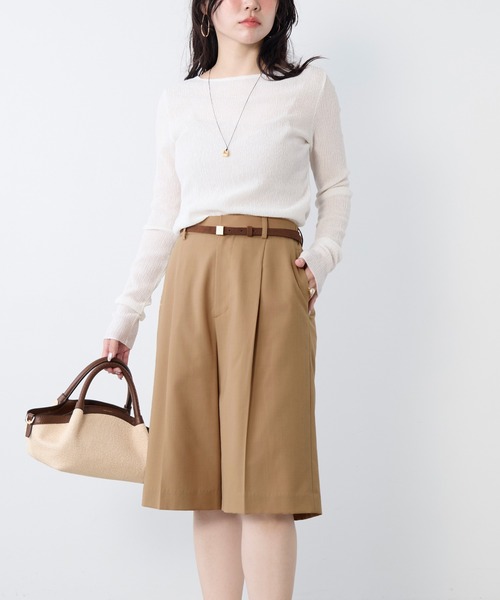 MICA&DEAL（マイカ＆ディール）の「シアーマーブルカットソー（Tシャツ/カットソー・レディース・ホワイト/アイボリー/ブラック・FREE）」の5枚目の写真