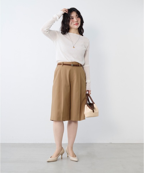 MICA&DEAL（マイカ＆ディール）の「シアーマーブルカットソー（Tシャツ/カットソー・レディース・ホワイト/アイボリー/ブラック・FREE）」の9枚目の写真