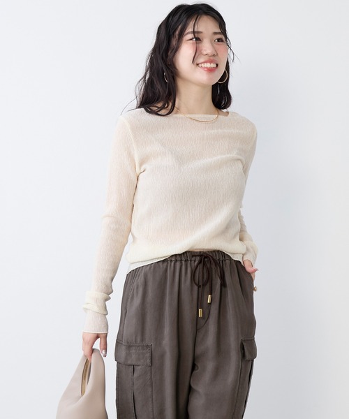 MICA&DEAL（マイカ＆ディール）の「シアーマーブルカットソー（Tシャツ/カットソー・レディース・ホワイト/アイボリー/ブラック・FREE）」の15枚目の写真