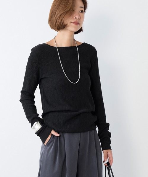 MICA&DEAL（マイカ＆ディール）の「シアーマーブルカットソー（Tシャツ/カットソー・レディース・ホワイト/アイボリー/ブラック・FREE）」の22枚目の写真