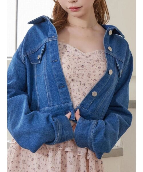 EATME（イートミー）の「コンパクトデニムジャケット（デニムジャケット・レディース・ブラック/ブルー・FREE）」の2枚目の写真