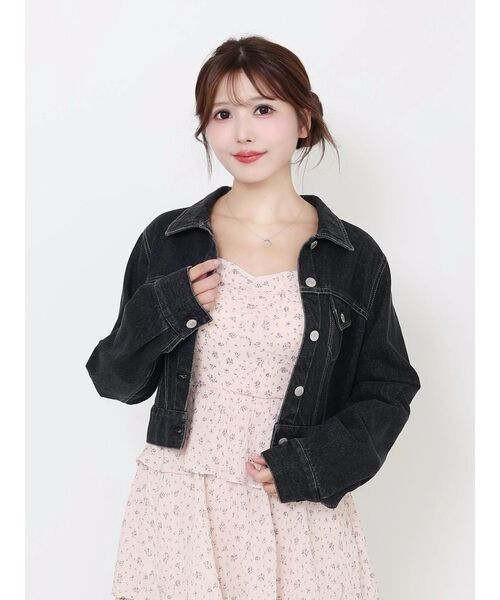 EATME（イートミー）の「コンパクトデニムジャケット（デニムジャケット・レディース・ブラック/ブルー・FREE）」の8枚目の写真