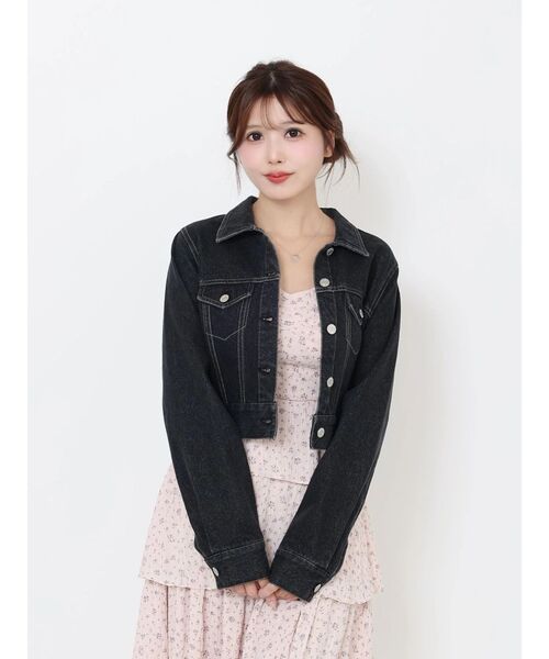 EATME（イートミー）の「コンパクトデニムジャケット（デニムジャケット・レディース・ブラック/ブルー・FREE）」の9枚目の写真
