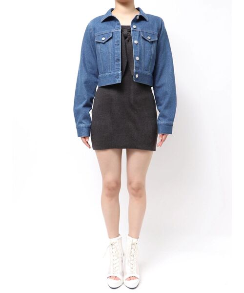 EATME（イートミー）の「コンパクトデニムジャケット（デニムジャケット・レディース・ブラック/ブルー・FREE）」の19枚目の写真