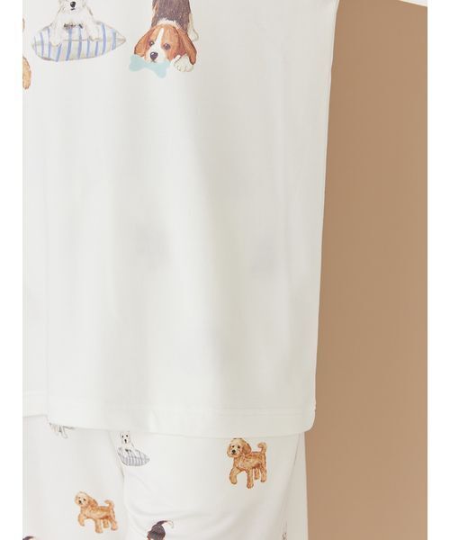 gelato pique(ジェラートピケ)の「【UNISEX】プレイフルDOGワンポイントロンT(ルームウェア/パジャマ・レディース・オフホワイト/グレー・S-M/M-L)」の9枚目の写真