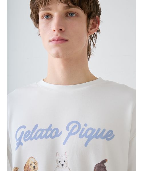 gelato pique(ジェラートピケ)の「【UNISEX】プレイフルDOGワンポイントロンT(ルームウェア/パジャマ・レディース・オフホワイト/グレー・S-M/M-L)」の17枚目の写真