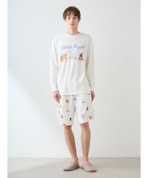 ジェラートピケ☆【ONLINE限定】DOGワンポイントロンＴ新品未使用タグ付き gelato pique（ジェラートピケ） パジャマ ルームウェア スカーフDOG