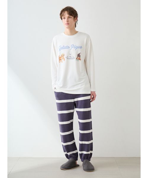 UNISEX】プレイフルDOGワンポイントロンT（ルームウェア/パジャマ