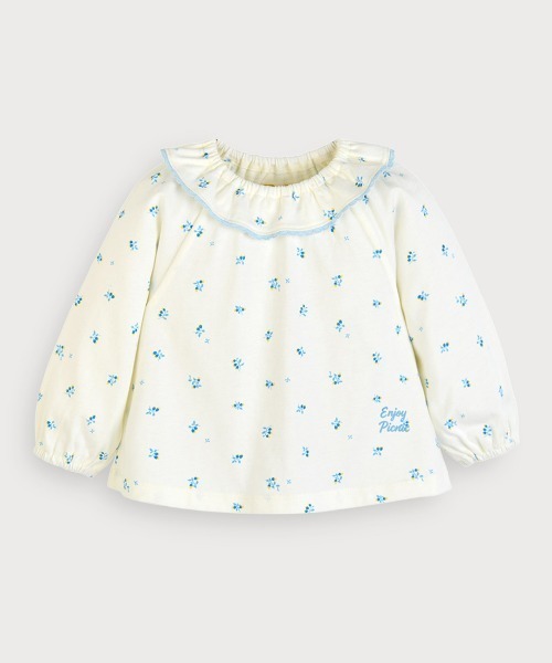moimoln（モイモルン）の「スズラン総柄フリル長袖ブラウス・シャツ（シャツ/ブラウス・キッズ・アイボリー・90cm/100cm/110cm/120cm/130cm）」の2枚目の写真