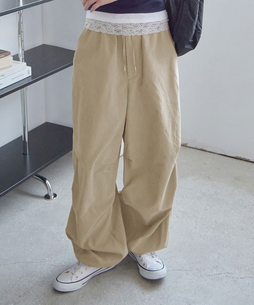 セール】裾ドロストイージーワイドパンツ（その他パンツ）｜CHAN ME