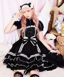 BODYLINE（ボディライン）の「レースアップリボンフリルジャンパースカート（ワンピース）」