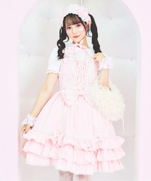 BODYLINE（ボディライン）の「レースアップリボンフリルジャンパースカート（ワンピース）」