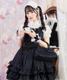 BODYLINE（ボディライン）の「レースアップリボンフリルジャンパースカート（ワンピース）」