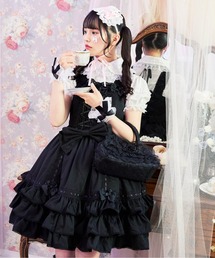 BODYLINE（ボディライン）の「レースアップリボンフリルジャンパースカート（ワンピース）」