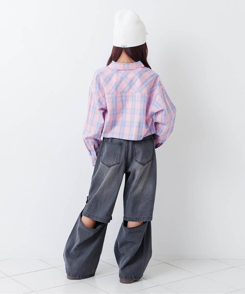 algy(アルジー)の「2WAYデザインパンツ(デニムパンツ・キッズ・ブラック/サックスブルー/ピンク・130/140/150/160)」の5枚目の写真