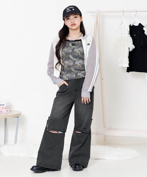 algy(アルジー)の「2WAYデザインパンツ(デニムパンツ・キッズ・ブラック/サックスブルー/ピンク・130/140/150/160)」の6枚目の写真