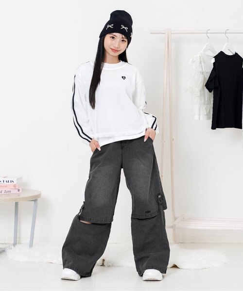 algy(アルジー)の「2WAYデザインパンツ(デニムパンツ・キッズ・ブラック/サックスブルー/ピンク・130/140/150/160)」の8枚目の写真