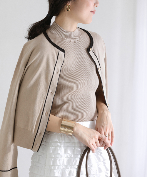 La TOTALITE（ラトータリテ）の「【洗える】ウォッシャブルコットン混アンサンブル（アンサンブル・レディース・ブラック/ベージュ/サックスブルー・FREE）」の3枚目の写真