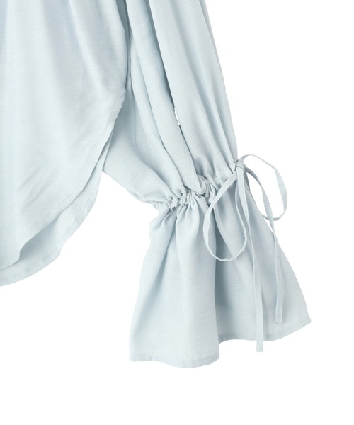 Editt by YECCA VECCA（エディットバイイェッカヴェッカ）の「シャーリングギャザーリボンブラウス（シャツ/ブラウス・レディース・イエロー/ネイビー/オフホワイト/サックスブルー・FREE）」の17枚目の写真