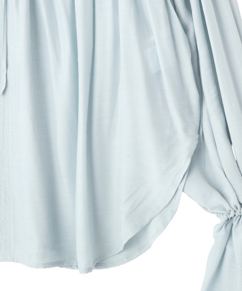 Editt by YECCA VECCA（エディットバイイェッカヴェッカ）の「シャーリングギャザーリボンブラウス（シャツ/ブラウス・レディース・イエロー/ネイビー/オフホワイト/サックスブルー・FREE）」の18枚目の写真