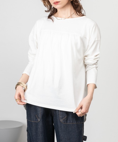 RCD(アールシーディー)の「バックダブル長袖Tシャツ(Tシャツ/カットソー・レディース・ブラック/ホワイト・4L~5L/LL~3L/M-L)」の2枚目の写真