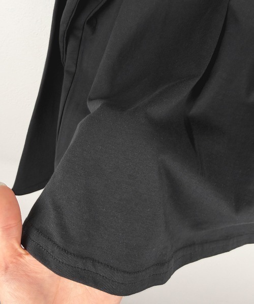 RCD(アールシーディー)の「バックダブル長袖Tシャツ(Tシャツ/カットソー・レディース・ブラック/ホワイト・4L~5L/LL~3L/M-L)」の4枚目の写真