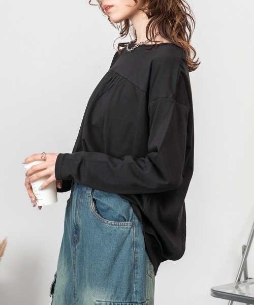 RCD(アールシーディー)の「バックダブル長袖Tシャツ(Tシャツ/カットソー・レディース・ブラック/ホワイト・4L~5L/LL~3L/M-L)」の14枚目の写真