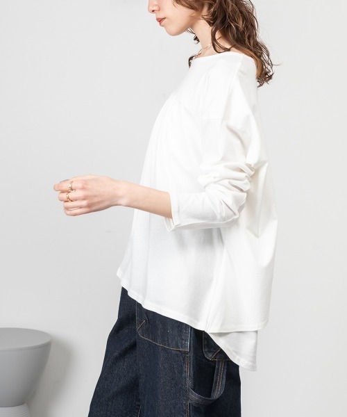 RCD(アールシーディー)の「バックダブル長袖Tシャツ(Tシャツ/カットソー・レディース・ブラック/ホワイト・4L~5L/LL~3L/M-L)」の19枚目の写真