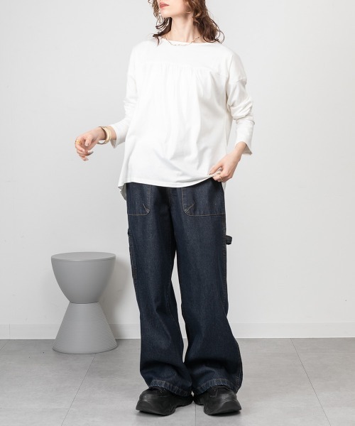 RCD(アールシーディー)の「バックダブル長袖Tシャツ(Tシャツ/カットソー・レディース・ブラック/ホワイト・4L~5L/LL~3L/M-L)」の15枚目の写真