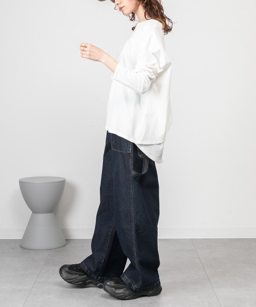 RCD(アールシーディー)の「バックダブル長袖Tシャツ(Tシャツ/カットソー・レディース・ブラック/ホワイト・4L~5L/LL~3L/M-L)」の16枚目の写真