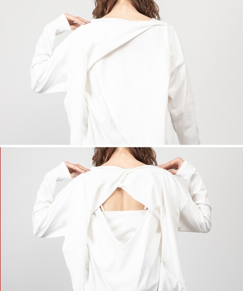 RCD(アールシーディー)の「バックダブル長袖Tシャツ(Tシャツ/カットソー・レディース・ブラック/ホワイト・4L~5L/LL~3L/M-L)」の11枚目の写真