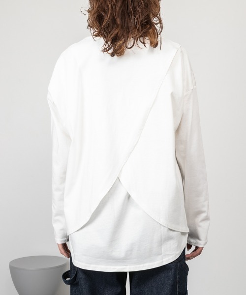 RCD(アールシーディー)の「バックダブル長袖Tシャツ(Tシャツ/カットソー・レディース・ブラック/ホワイト・4L~5L/LL~3L/M-L)」の12枚目の写真