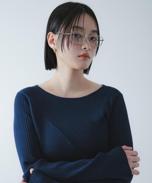 SENSE OF PLACE by URBAN RESEARCH(センスオブプレイスバイアーバンリサーチ)の「『洗濯可/防花粉』SKINProofアシメヘムボートネックセーター(ニット/セーター・レディース・ネイビー/チャコールグレー/ピンク/アイボリー・ONE)」の1枚目の写真