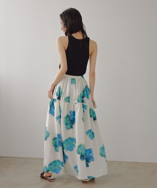 EMMEL REFINES（エメルリファインズ）の「＜EMMEL REFINES＞EM ビッグフラワー ギャザー フレアスカート（スカート・レディース・オフホワイト/ブラック・XS/S/M）」の7枚目の写真