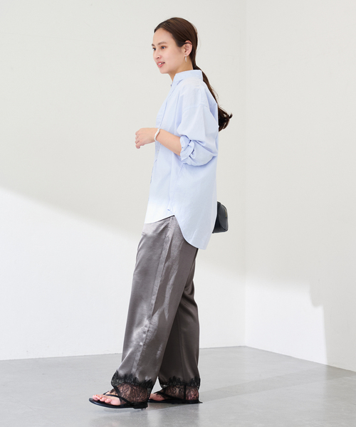 FRAMeWORK（フレームワーク）の「ONIT / オニット 別注レースイージーパンツ（その他パンツ・レディース・スミクロ/ベージュ・SMALL/MEDIUM）」の4枚目の写真