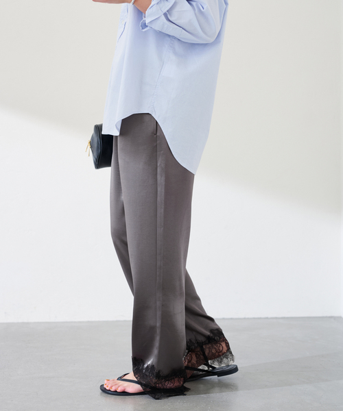 FRAMeWORK（フレームワーク）の「ONIT / オニット 別注レースイージーパンツ（その他パンツ・レディース・スミクロ/ベージュ・SMALL/MEDIUM）」の9枚目の写真