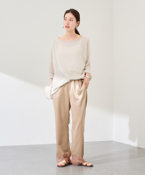 FRAMeWORK（フレームワーク）の「ONIT / オニット 別注レースイージーパンツ（その他パンツ・レディース・スミクロ/ベージュ・SMALL/MEDIUM）」の15枚目の写真