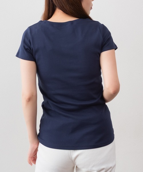 RCD(アールシーディー)の「コットンフライス半袖Tシャツ インナー(Tシャツ/カットソー・レディース・杢グレー/チャコールグレー/オフホワイト/ネイビー/ブラック・L/M/LL)」の19枚目の写真