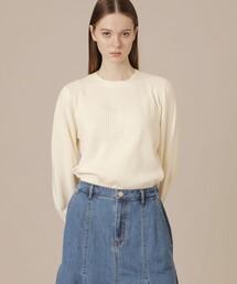 【婦人画報4月号掲載】リブブロッキングニットプルオーバー