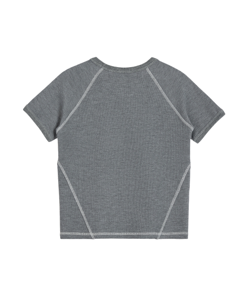Rest&Recreation(レストアンドレクリエーション)の「WAFFLE RAGLAN T-SHIRT - GREY(Tシャツ/カットソー・レディース・その他・LARGE/SMALL)」の2枚目の写真