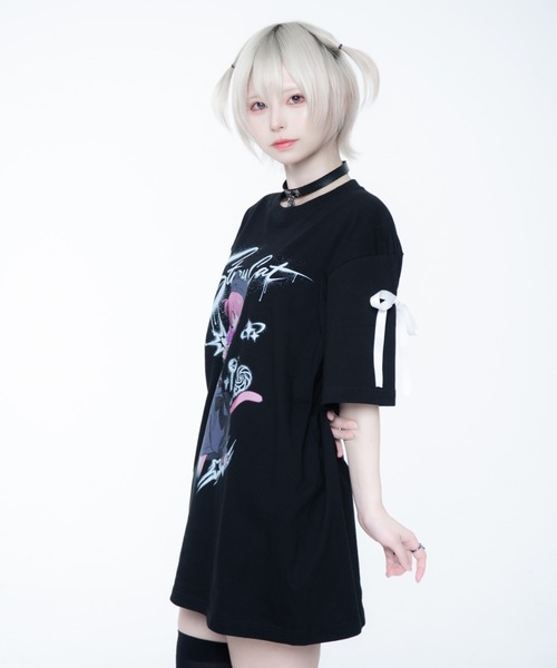 TRAVAS TOKYO（トラバス トウキョウ）の「TRAVAS TOKYO ×しゅがおコラボTEE/半袖Tシャツ（Tシャツ/カットソー・レディース・ホワイト/ブラック・FREE）」の5枚目の写真